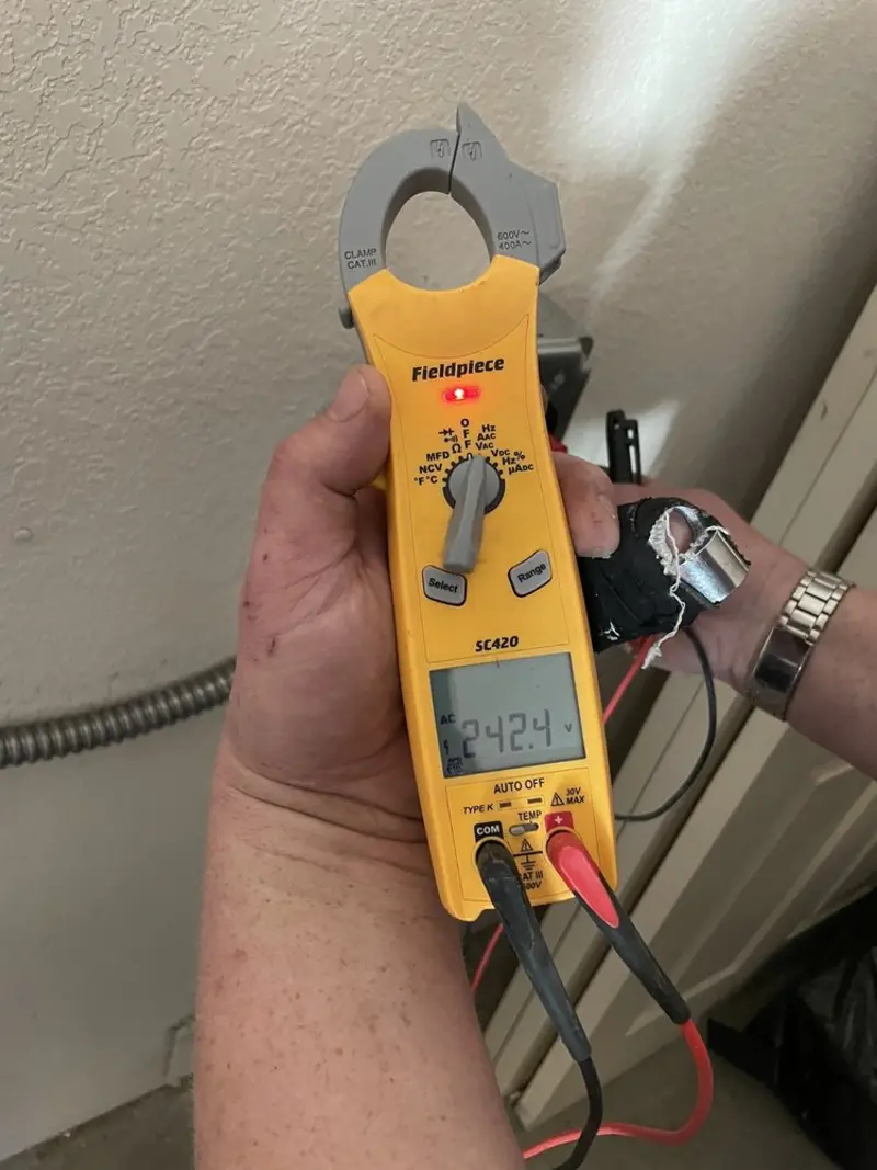 Voltage testing with clamp meter during Aluminum Wiring Replacement in Upper Uwchlan
